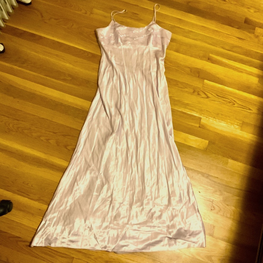 Lilac Floor Length Dress w/ sheer insert